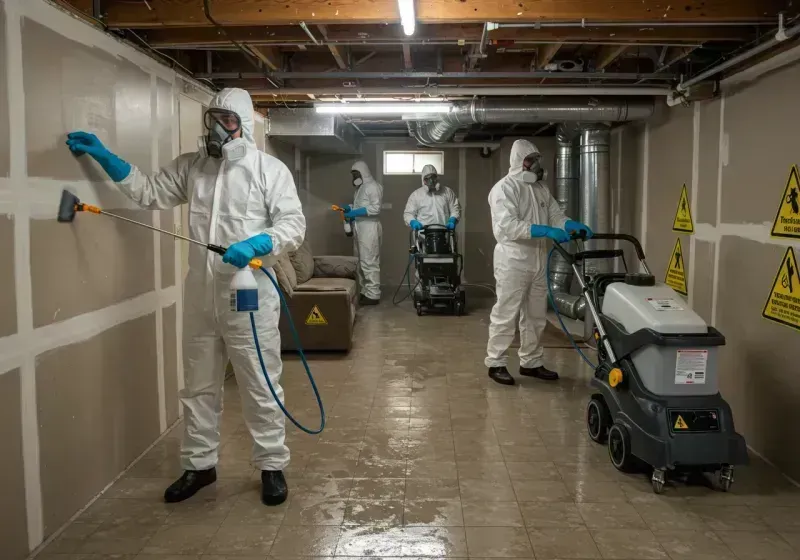 Basement Moisture Removal and Structural Drying process in Colbert County, AL